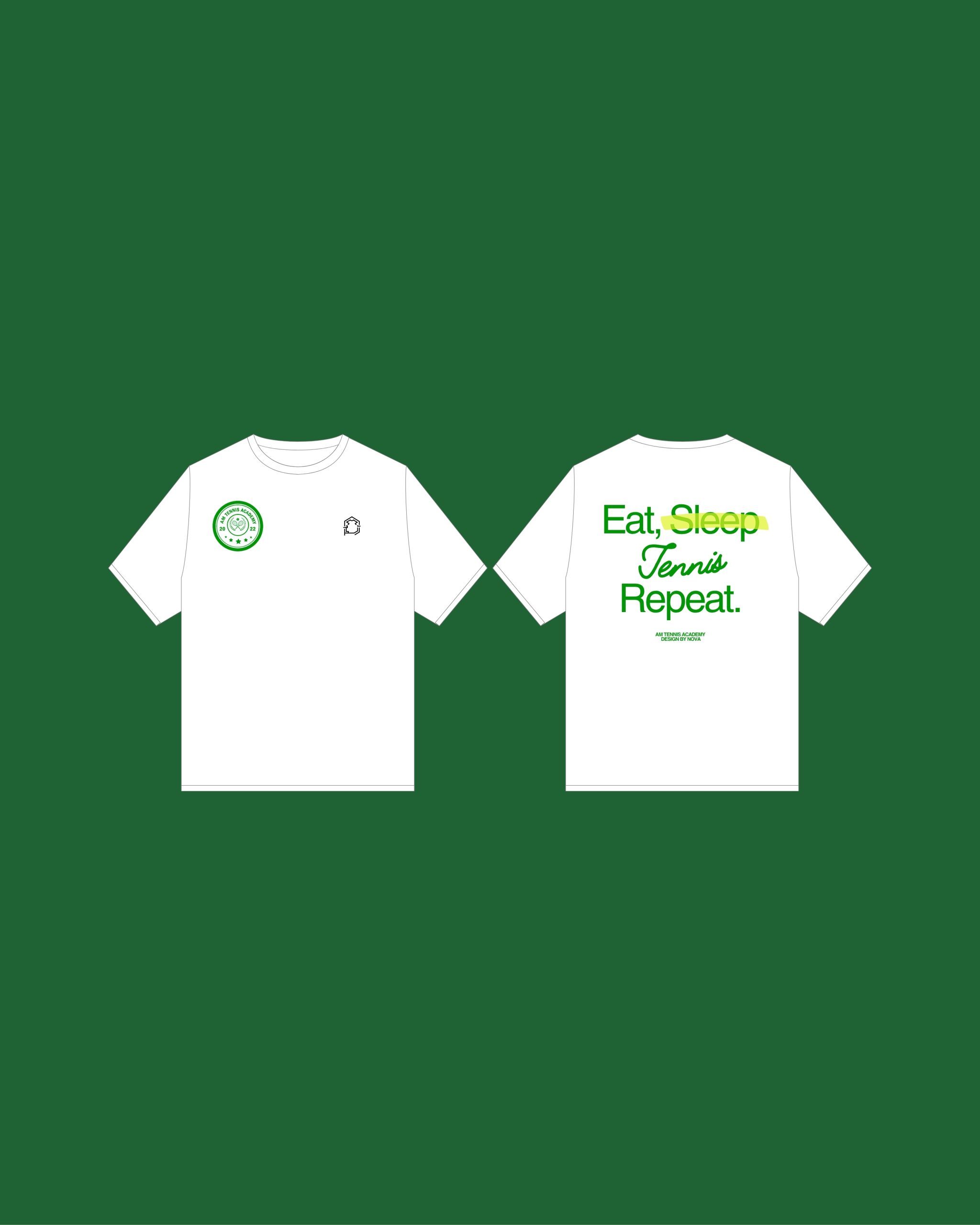 Untitled (Instagram Post (4)) copy تیشرت Eat Sleep Tennis Repeat x AM ACADEMY سفید - تصویر 1